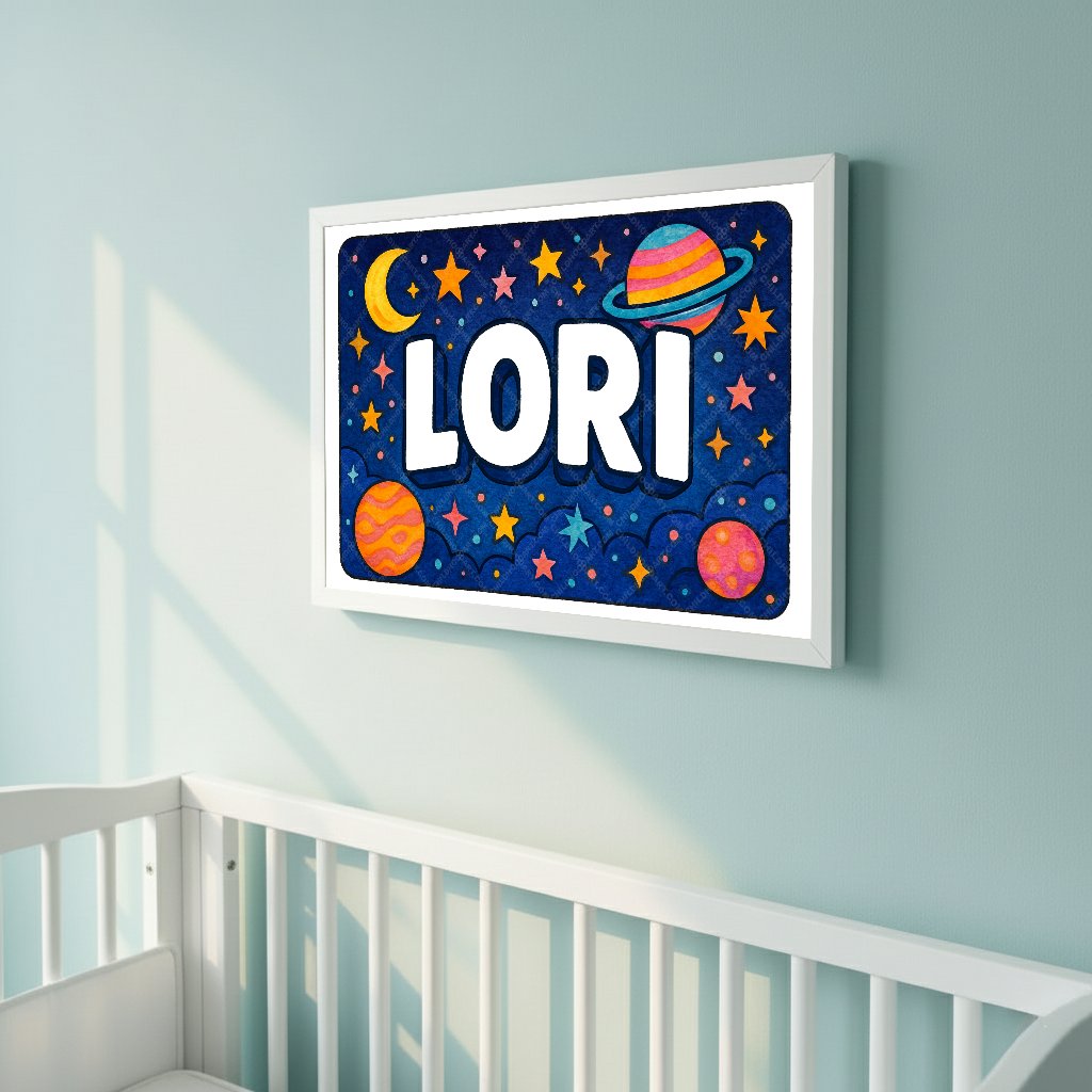 Personalized space name art for Lori