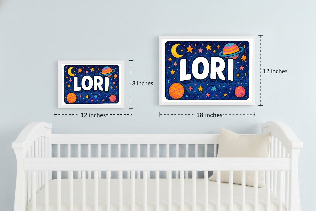 Personalized space name art for Lori