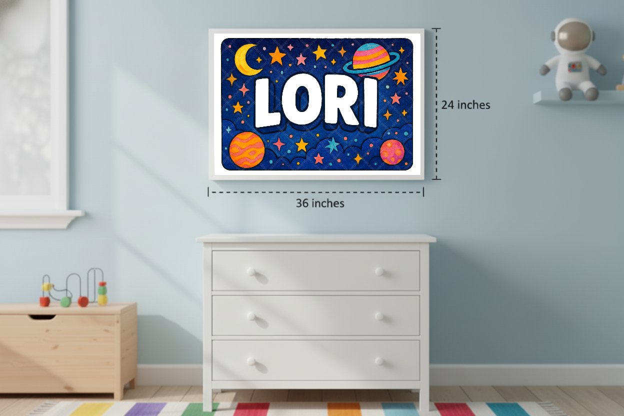 Personalized space name art for Lori