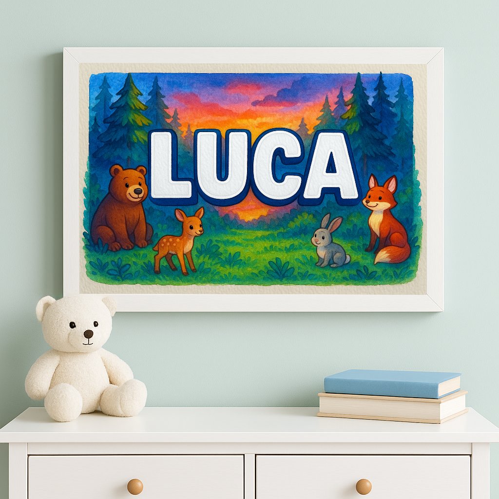 Personalized name art for Luca