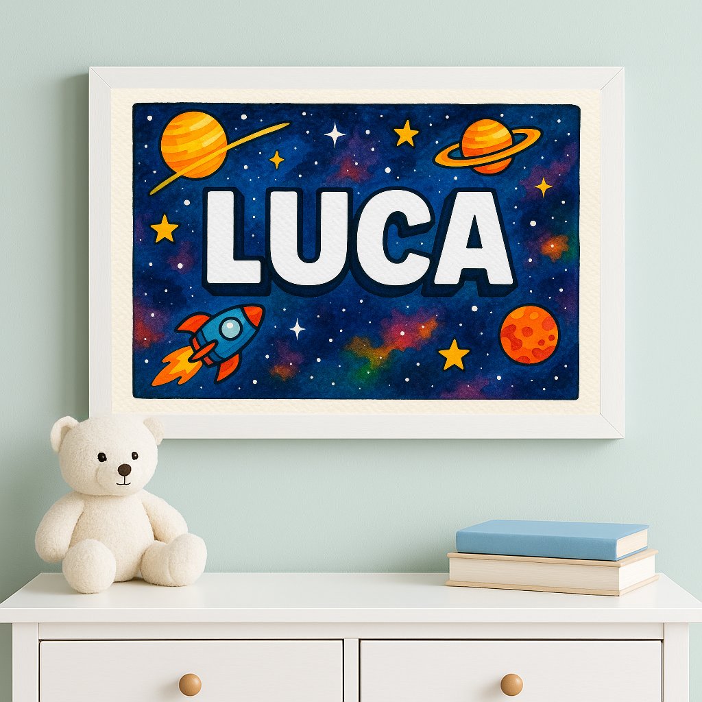 Personalized name art for Luca