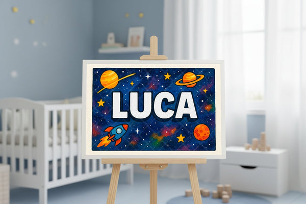 "Luca" Amongst the Stars Personalized Space Artwork