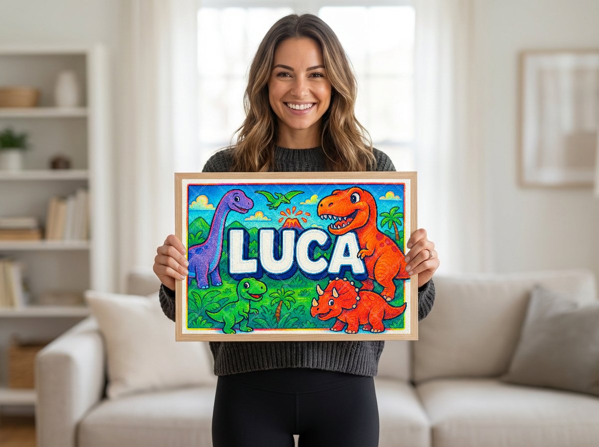 Personalized name art for Luca