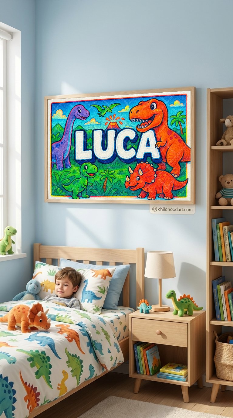 Personalized name art for Luca