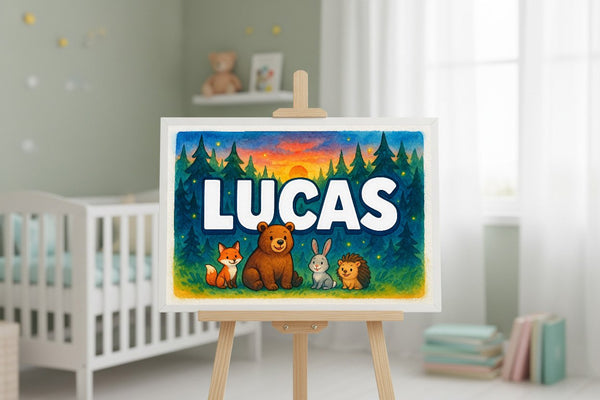Lucas’ Personalized Forest Friends Art