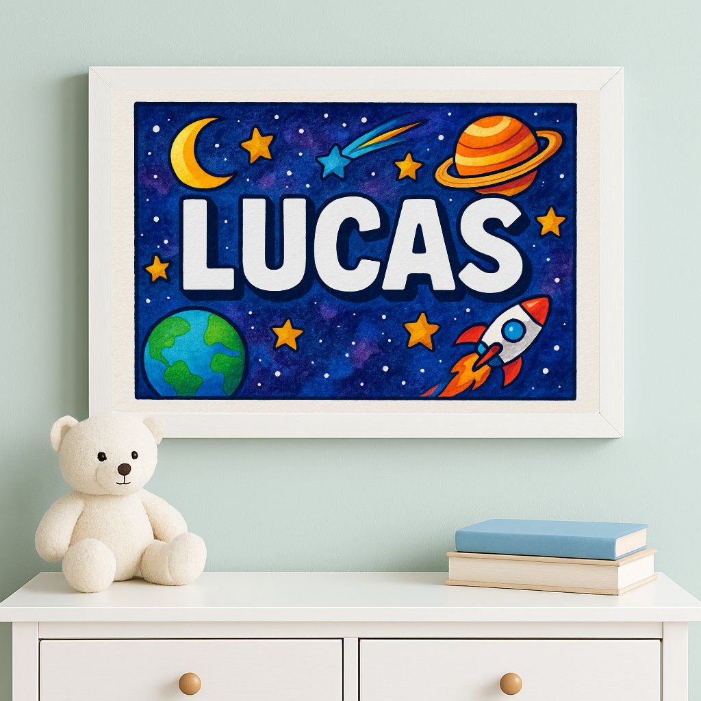 Personalized name art for Lucas