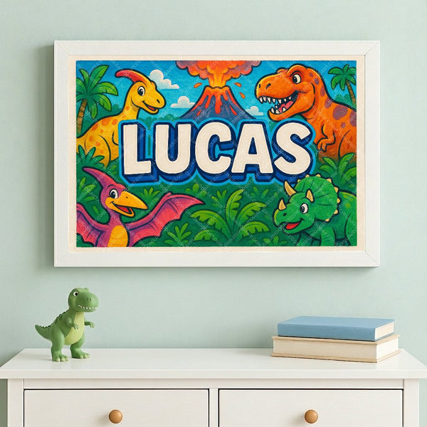 Lucas’ Dinosaur Adventure Personalized Art