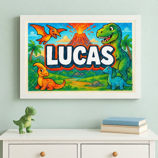 Lucas’ Dinosaur Adventure Personalized Art