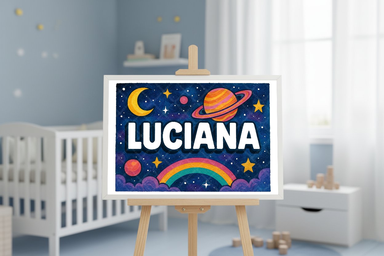Personalized space name art for Luciana