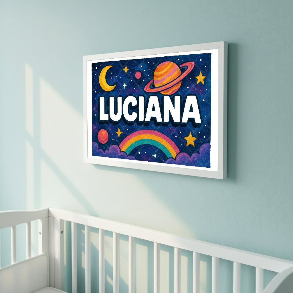 Personalized space name art for Luciana