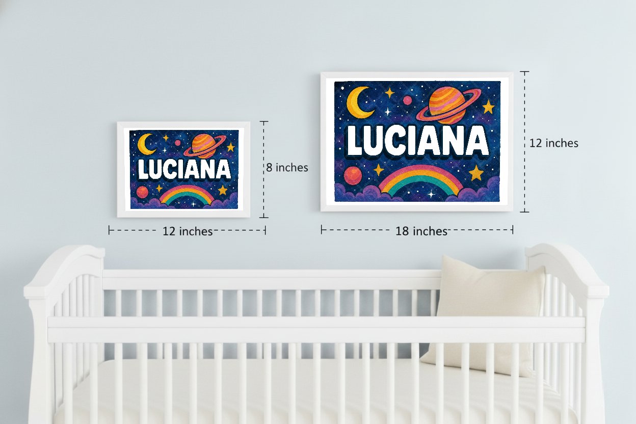 Personalized space name art for Luciana