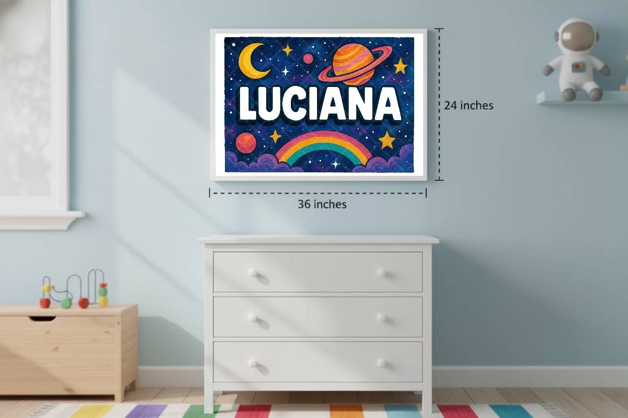Personalized space name art for Luciana