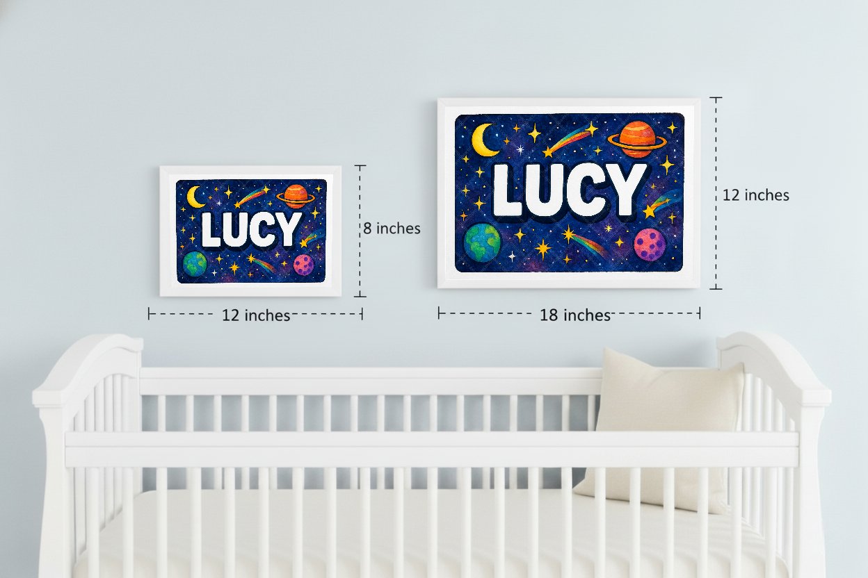 Personalized space name art for Lucy