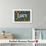 Calm personalized name art for Lucy