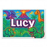 Lucy Name Art - Dinosaur Adventure personalized wall print for kids