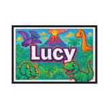 Lucy Name Art - Dinosaur Adventure personalized wall print for kids