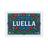 Luella Name Art - Floral Farmhouse personalized wall print for kids