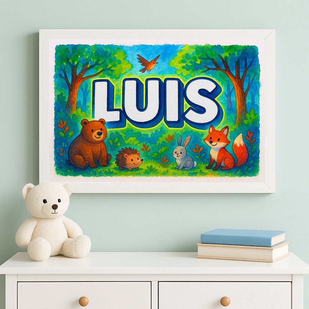Personalized name art for Luis