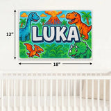 Luka Name Art - Dinosaur Adventure personalized wall print for kids