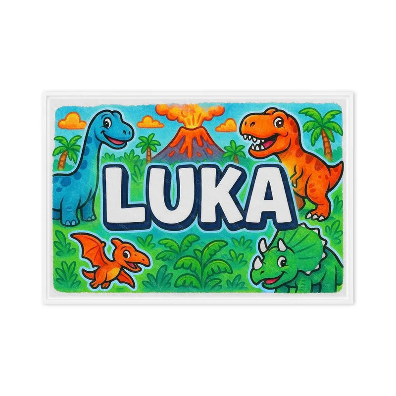 Luka Name Art - Dinosaur Adventure personalized wall print for kids