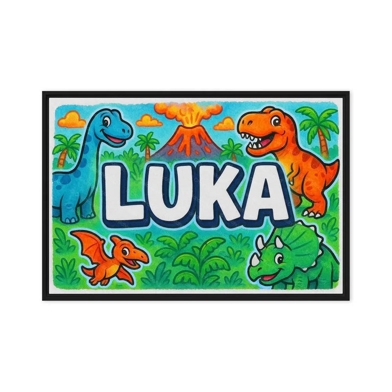 Luka Name Art - Dinosaur Adventure personalized wall print for kids
