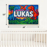 Lukas Name Art - Dinosaur Adventure personalized wall print for kids