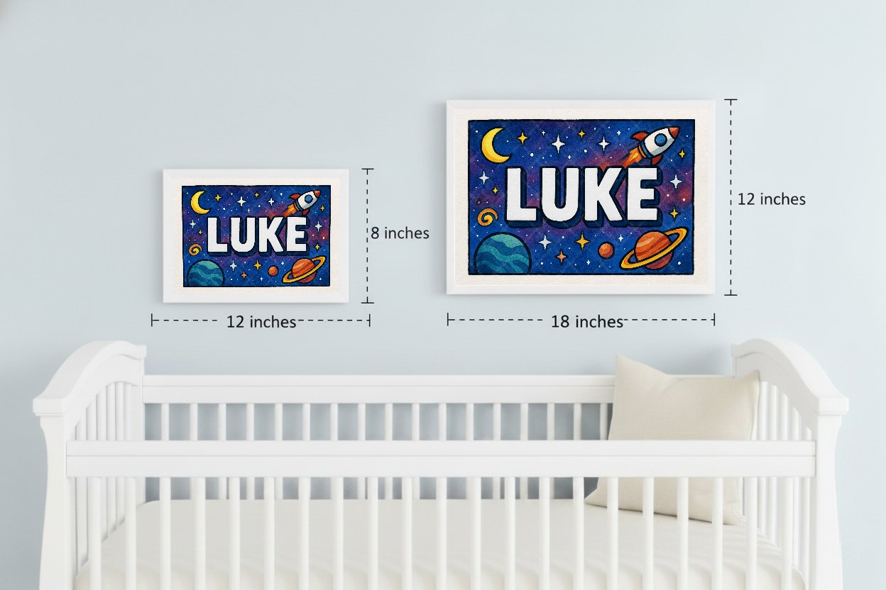 Personalized space name art for Luke