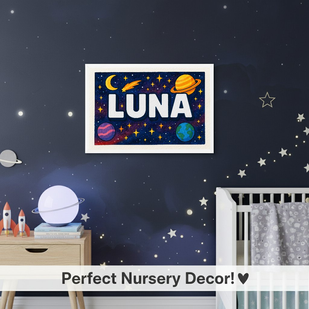 Personalized name art for Luna