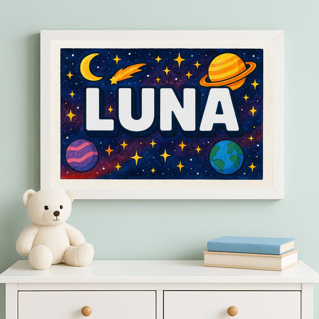 Personalized name art for Luna