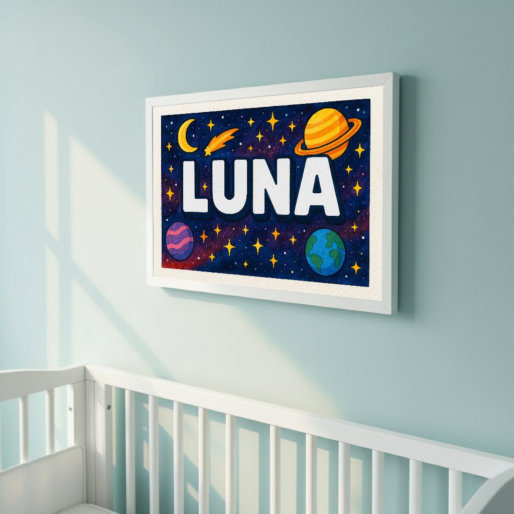 Personalized name art for Luna