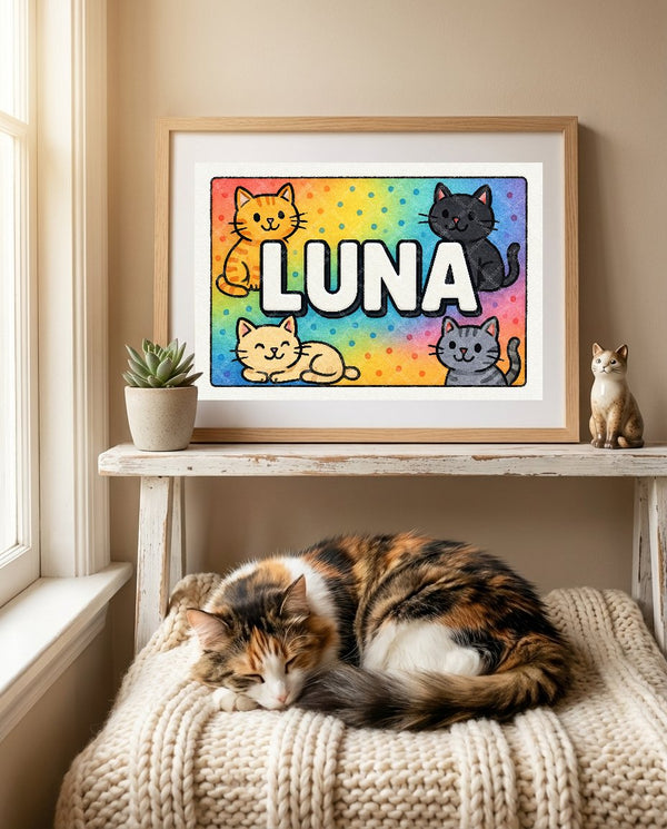 Luna Colorful Cats Art