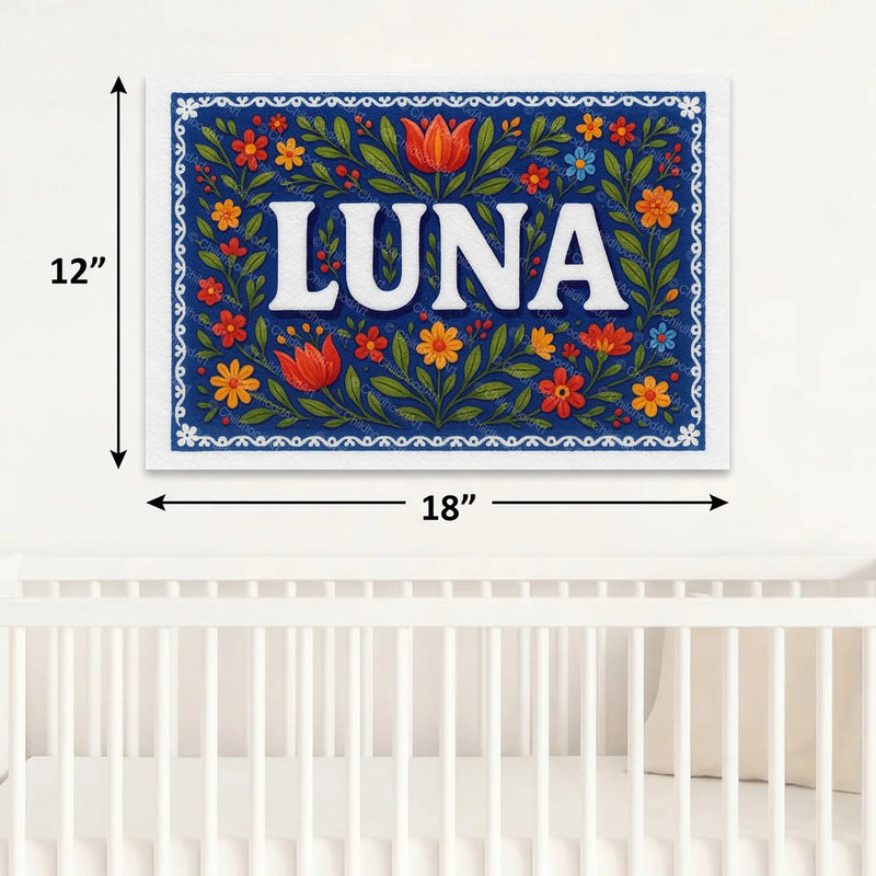 Calm personalized name art for Luna