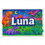 Luna Name Art - Dinosaur Adventure personalized wall print for kids