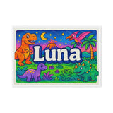 Luna Name Art - Dinosaur Adventure personalized wall print for kids
