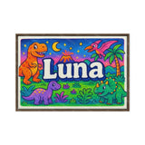 Luna Name Art - Dinosaur Adventure personalized wall print for kids
