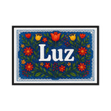 Luz Name Art - Floral Farmhouse personalized wall print for kids