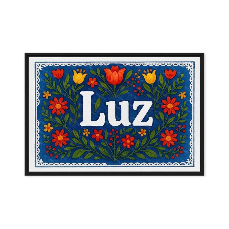 Luz Name Art - Floral Farmhouse personalized wall print for kids