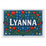 Lyanna Name Art - Floral Farmhouse personalized wall print for kids