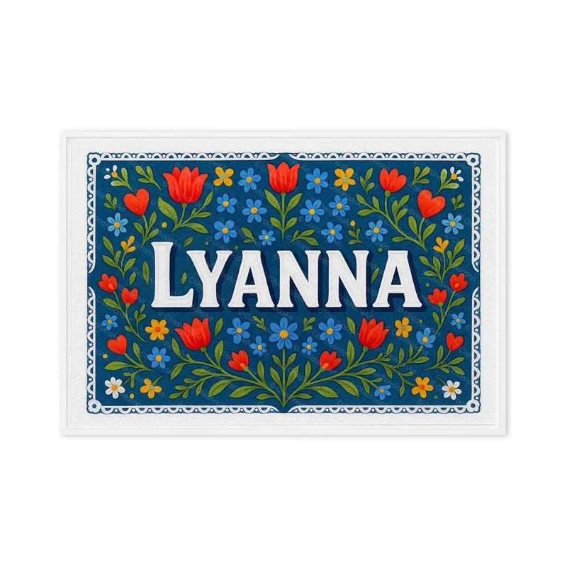 Lyanna Name Art - Floral Farmhouse personalized wall print for kids