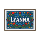 Lyanna Name Art - Floral Farmhouse personalized wall print for kids