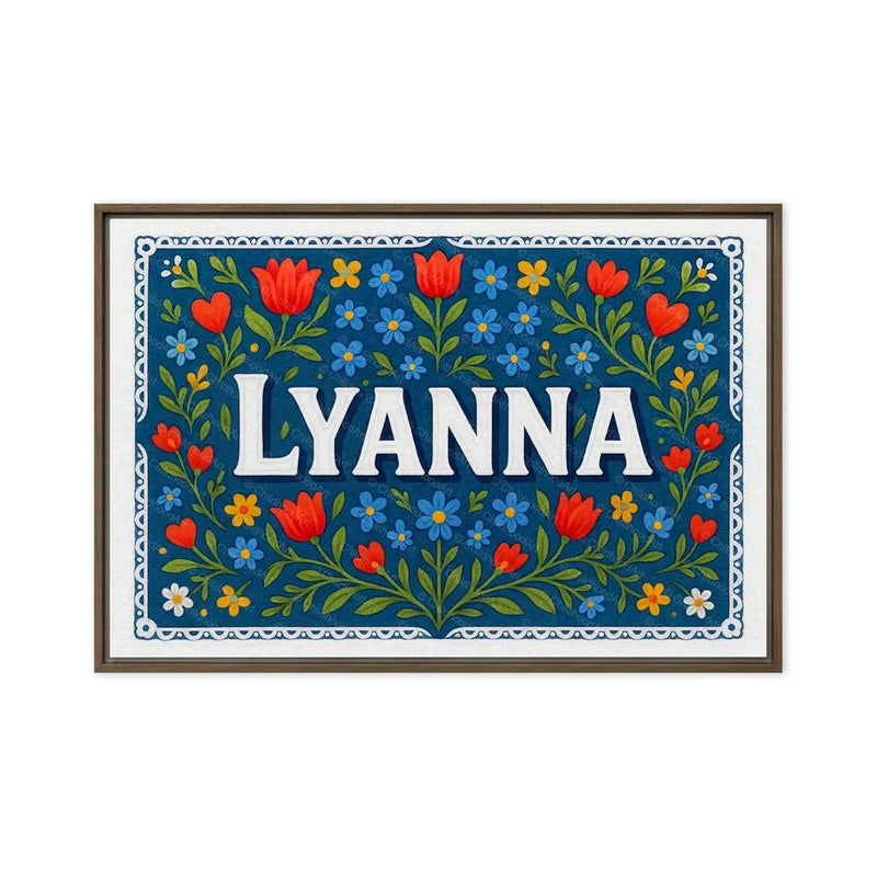 Lyanna Name Art - Floral Farmhouse personalized wall print for kids
