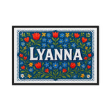 Lyanna Name Art - Floral Farmhouse personalized wall print for kids