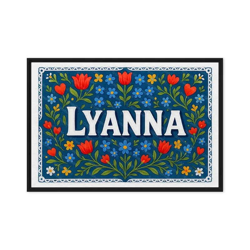 Lyanna Name Art - Floral Farmhouse personalized wall print for kids