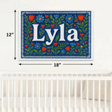 Lyla Name Art - Floral Farmhouse personalized wall print for kids