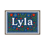 Lyla Name Art - Floral Farmhouse personalized wall print for kids
