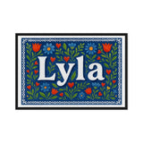 Lyla Name Art - Floral Farmhouse personalized wall print for kids