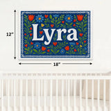 Lyra Name Art - Floral Farmhouse personalized wall print for kids