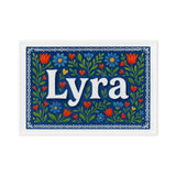 Lyra Name Art - Floral Farmhouse personalized wall print for kids