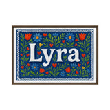 Lyra Name Art - Floral Farmhouse personalized wall print for kids