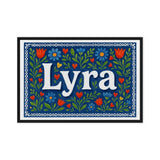 Lyra Name Art - Floral Farmhouse personalized wall print for kids